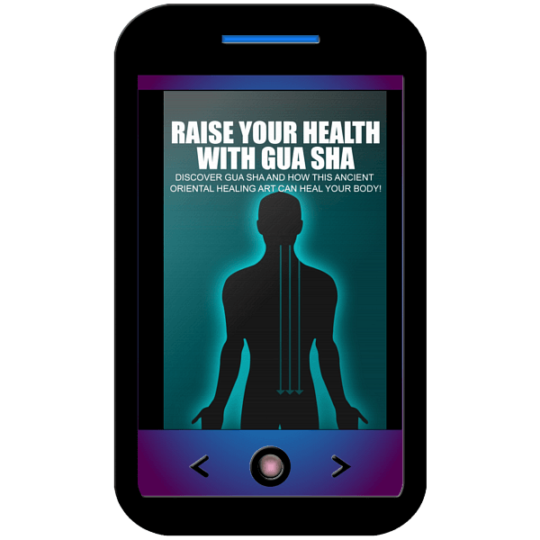 gua sha book cover on cellphone