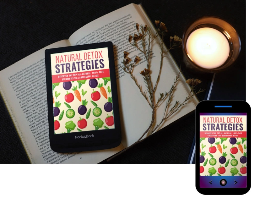 vignette of ebook on tablet and smartphone resting on open book.